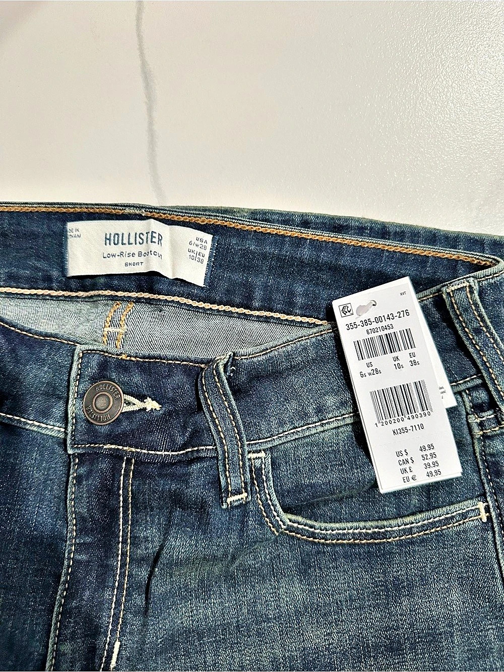 Hollister Low-Rise Bootcut Jeans Blue Waist 6 New